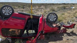 Un herido tras un vuelco en Ruta 3, cerca de Sierra Grande: fue trasladado al hospital