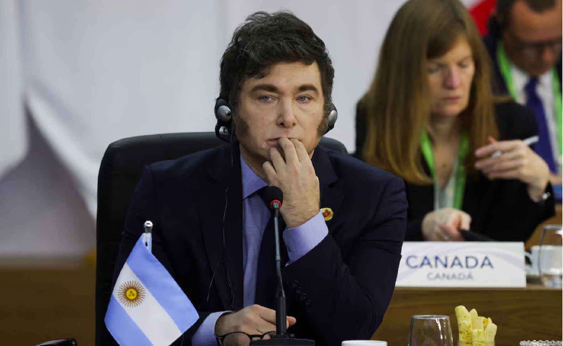 Javier Milei en la cumbre del G20 en Brasil. 