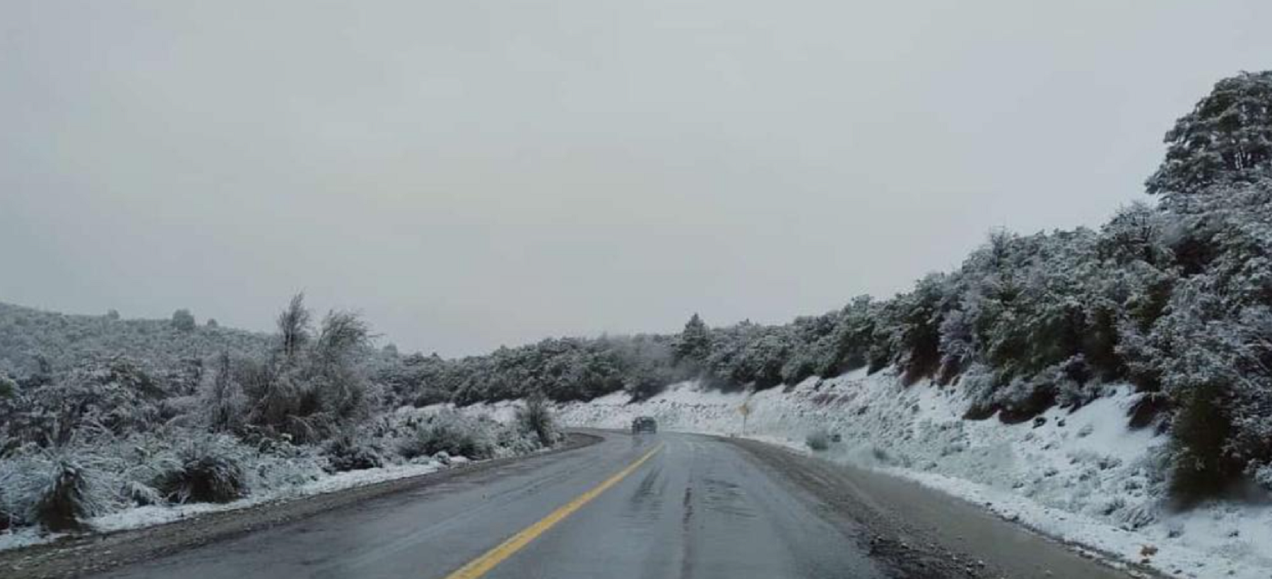 Primavera inusual en la cordillera: piden precaución por la nieve y la lluvia en Ruta 40. Foto: Vialidad Nacional