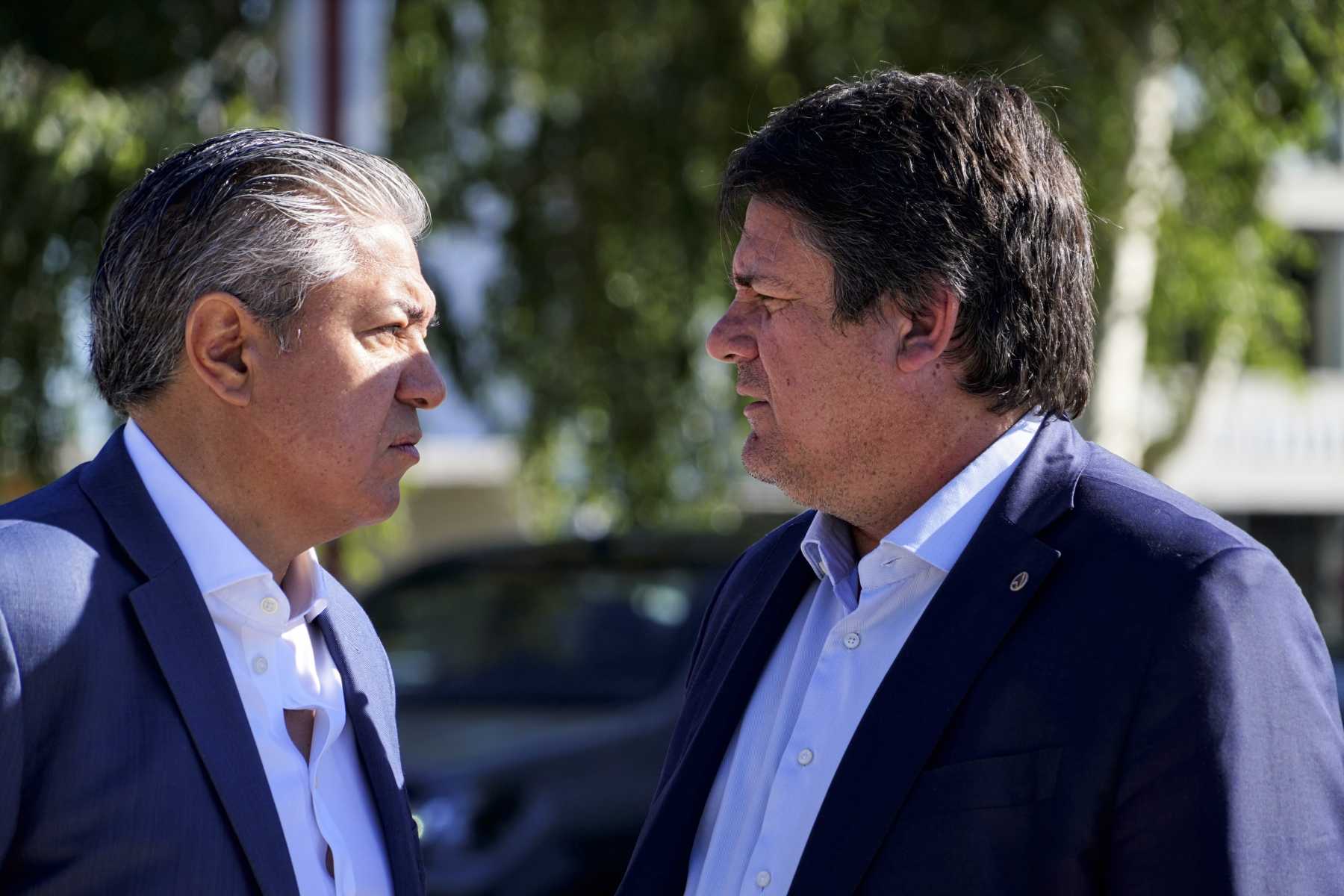 El gobernador de Neuquén, Rolando Figueroa, se reunió con el intendente Mariao Gaido en la previa a la regional sur de jefes comunales (foto archivo Cecilia Maletti )