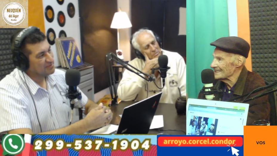 Recuerdo de la última charla al aire con Raúl Valladares, a sus 82 años, en el programa "Neuquén del Ayer". Foto: Captura Transmisión en YouTube. 