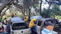 Imagen de Grave incendio en Villa Pehuenia: el fuego afectó a vehículos, un galpón y parte del bosque