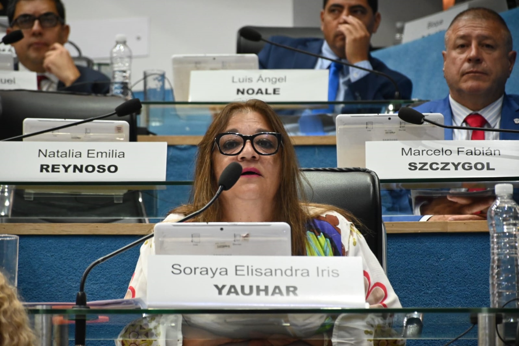 La legisladora Yauhar es la encargada de la presentación del proyecto oficial. Foto: Marcelo Ochoa.