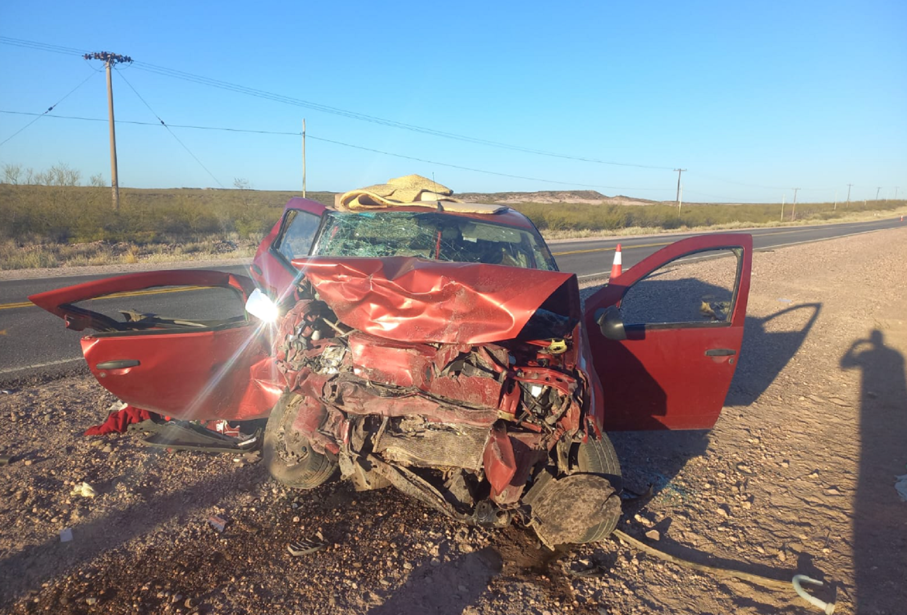 El choque ocurrió sobre Ruta 22, cerca de Chelforó. Foto: gentileza