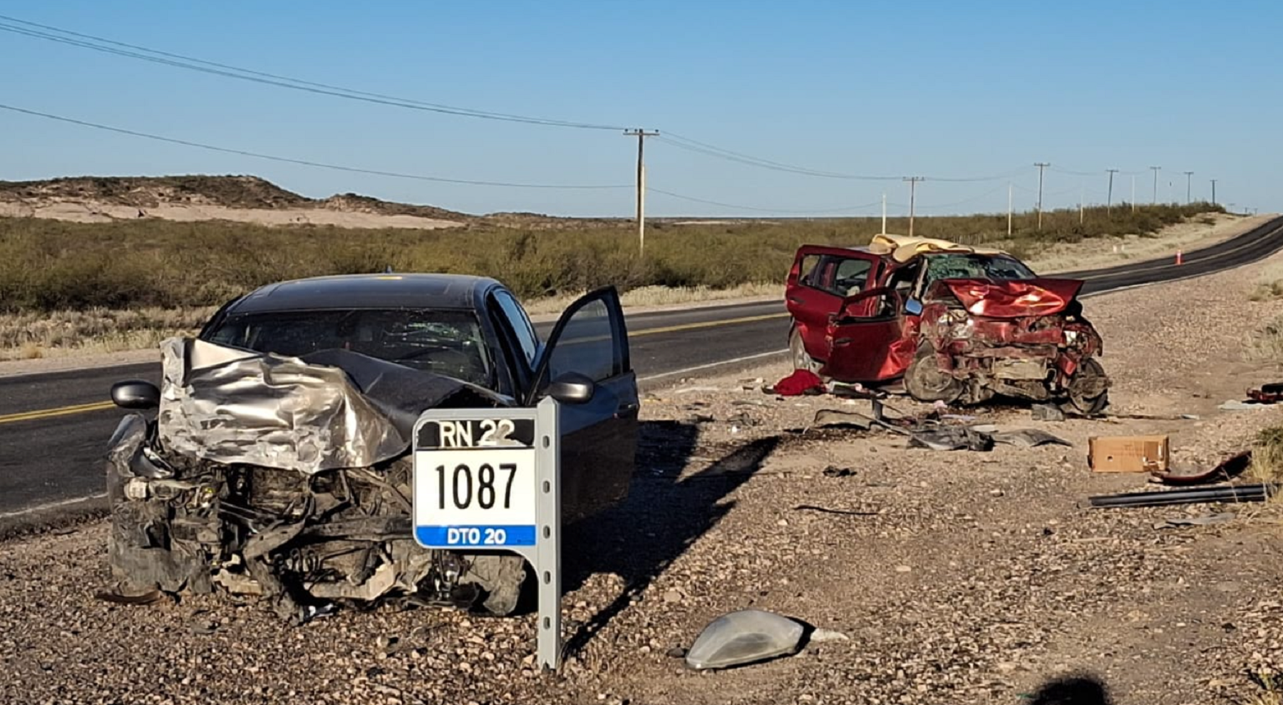 Murió una pareja tras chocar en la Ruta 22. Foto: gentileza