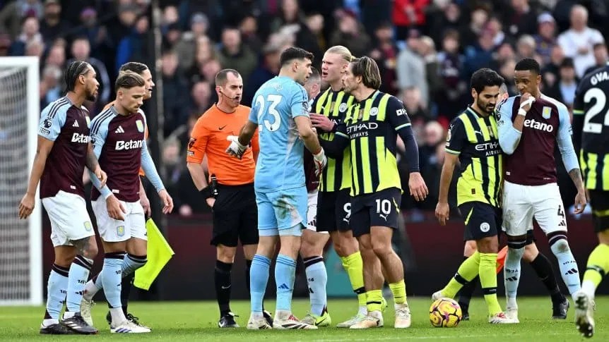 Dibu protagonizó un cruce picante con Halaand y Grealish.