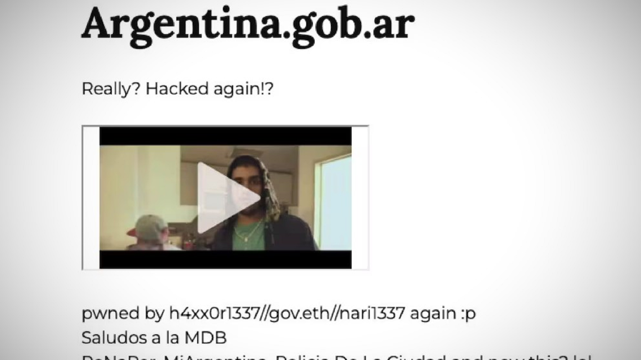 El hackeo a Mi Argentina. 