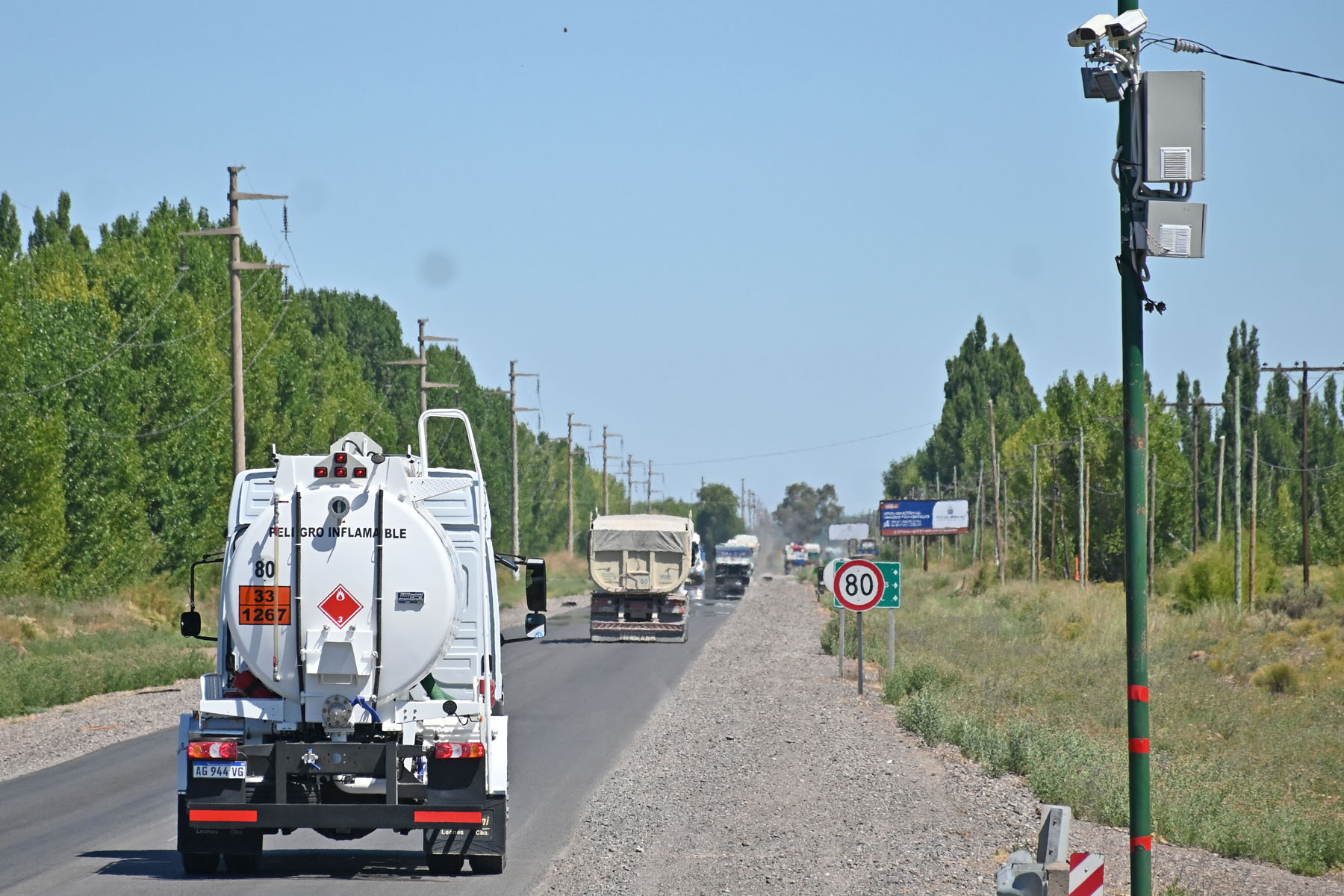 La prueba piloto de los peajes se instalará en un punto de la Ruta 7. Foto: Florencia Salto.