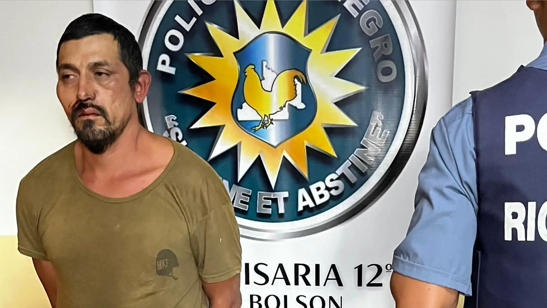 Facundo Jones Huala detenido en El Bolsón tras intentar abrir vehículos y atacar a la policía. Foto Gentileza Policía de Río Negro.