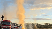 Imagen de Video | Se incendió un camión de correo sobre la Ruta 151 en Catriel: las llamas se veían a kilómetros de distancia