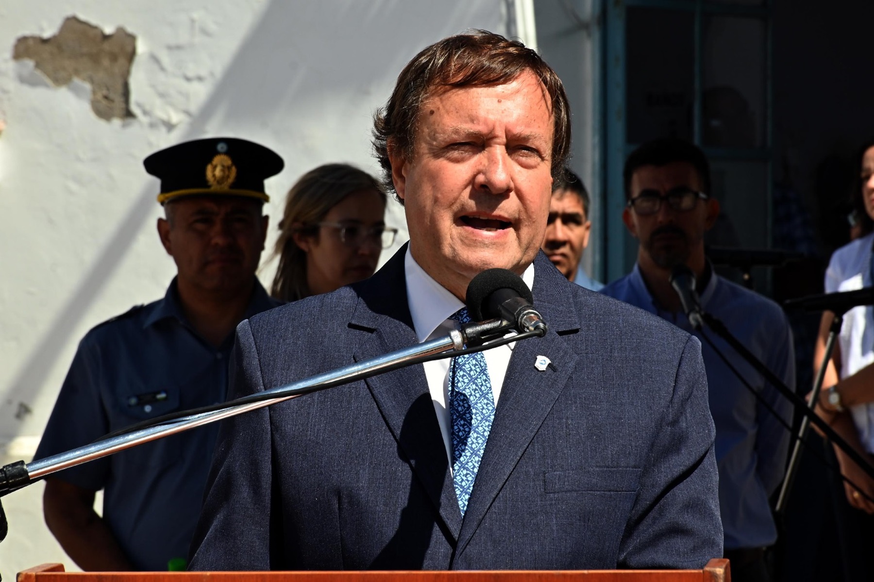 durante la asunción de Bertazzo el gobernador realizó anuncios para la fuerza de seguridad. Foto: Marcelo Ochoa.