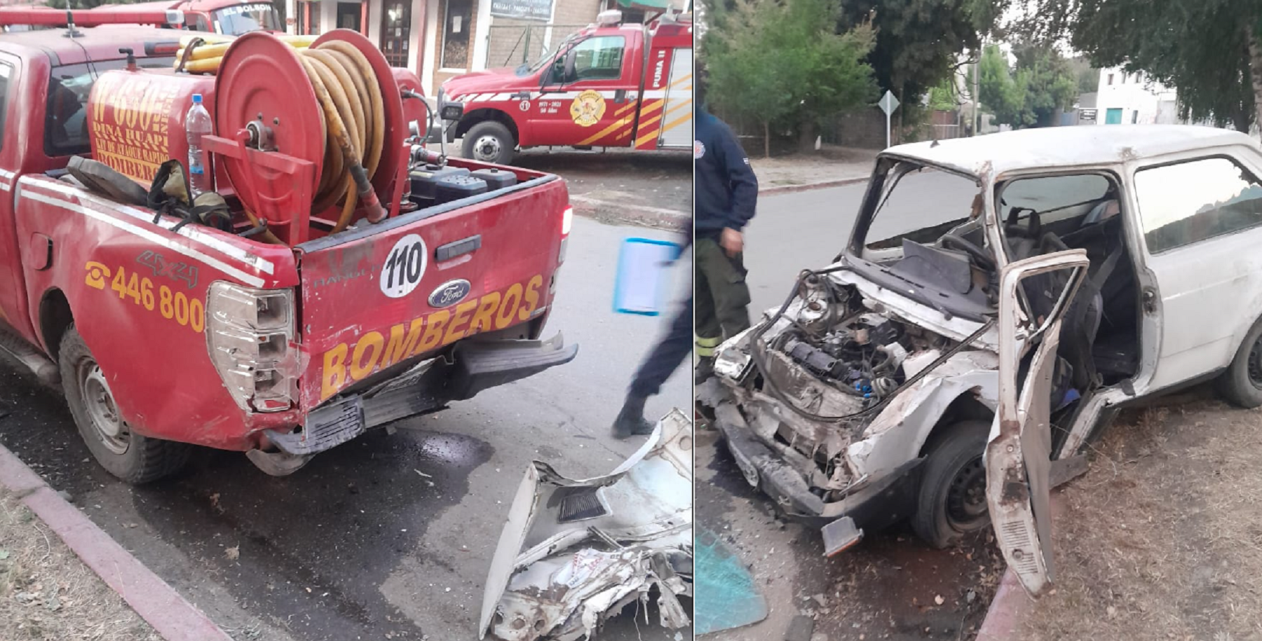 Una de las camionetas quedó fuera de servicio. Foto: gentileza