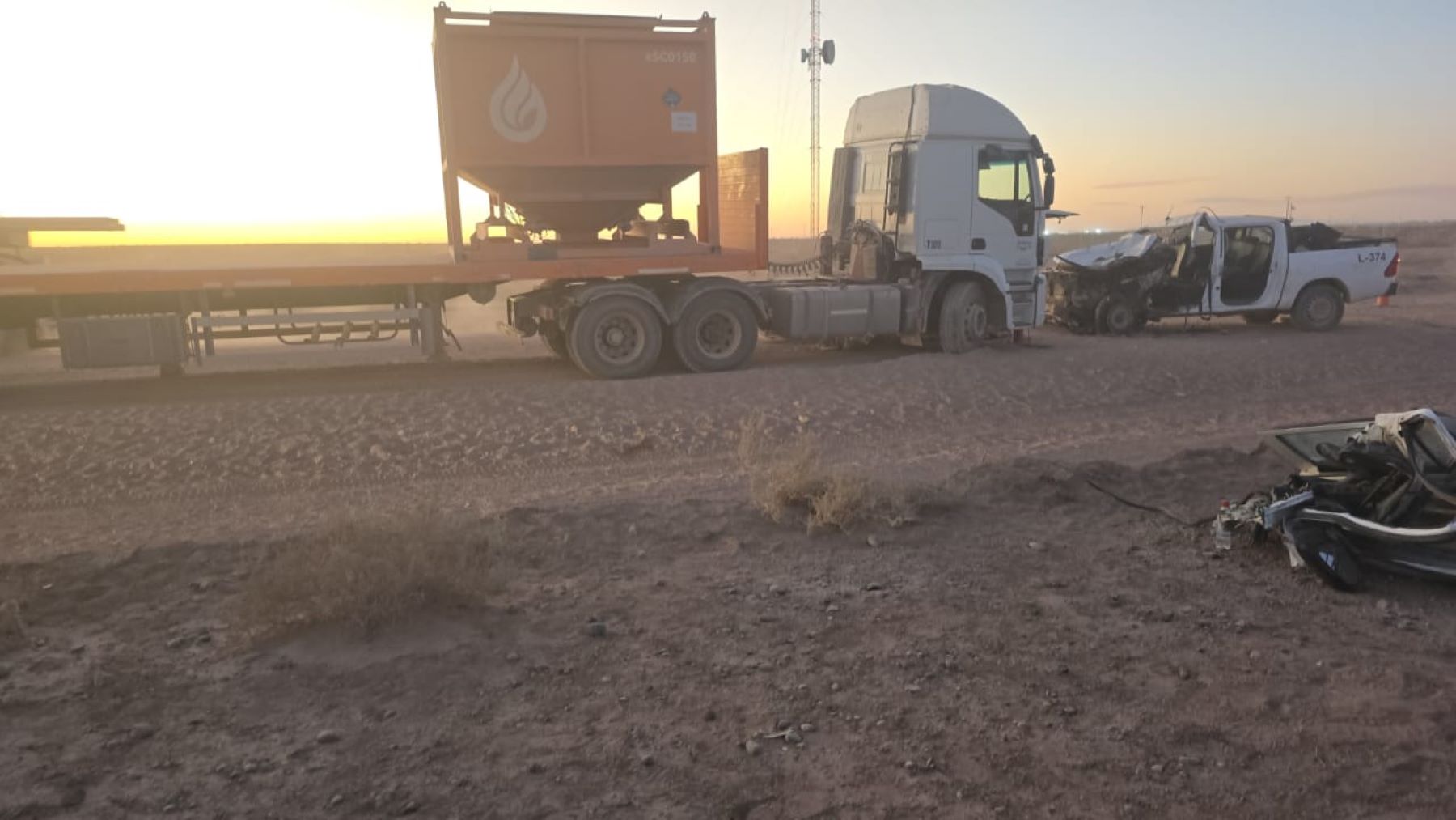 Choque en Ruta 8, en San 
Patricio de El Chañar. Foto. Gentileza