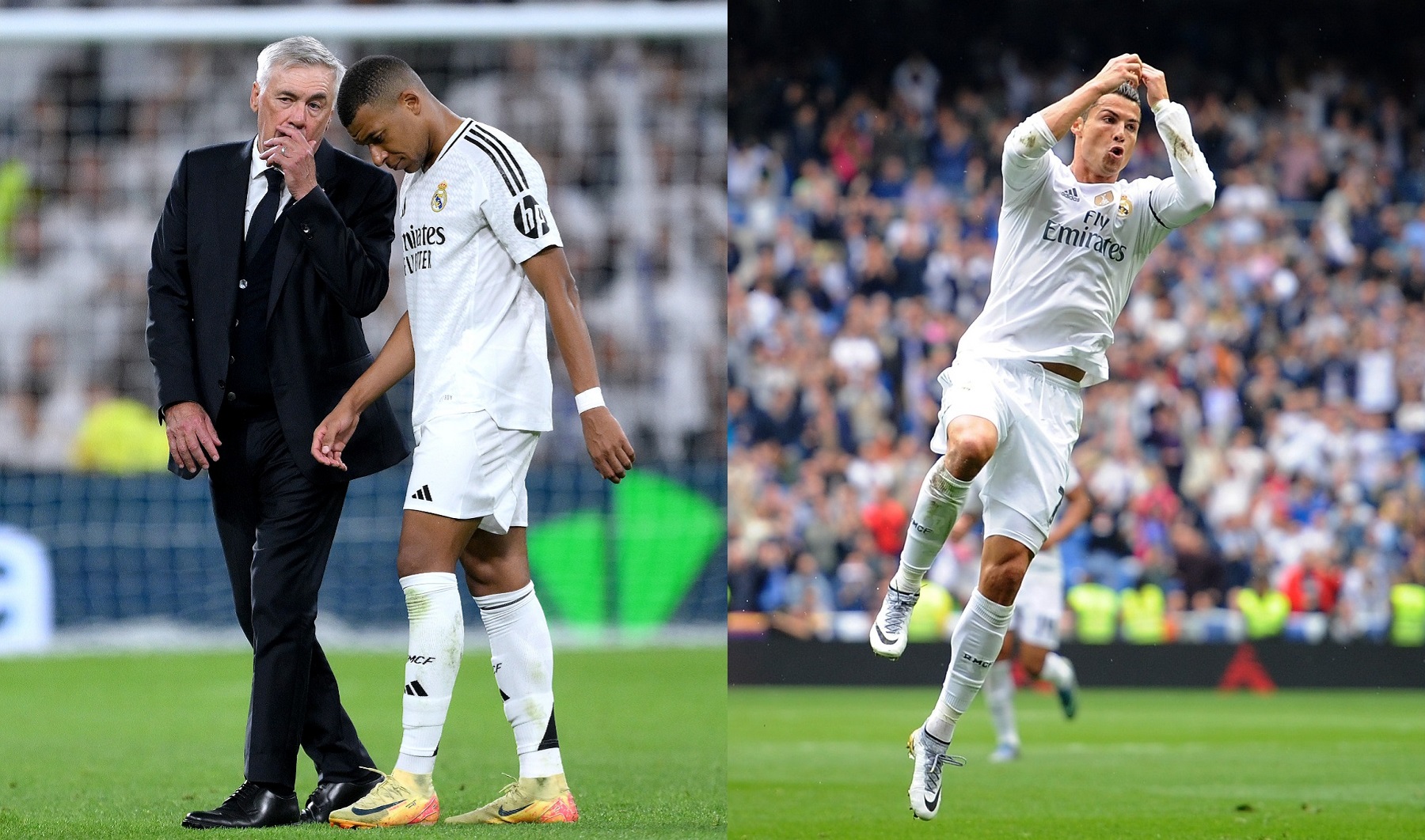 El entrenador del Real Madrid comparó al astro francés con el ídolo portugués.